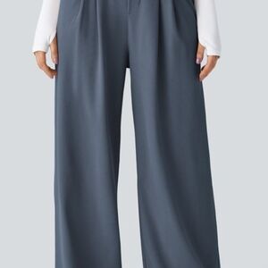 Halara Flex High Wasted Pocket Wide Leg Waffle Work Pants